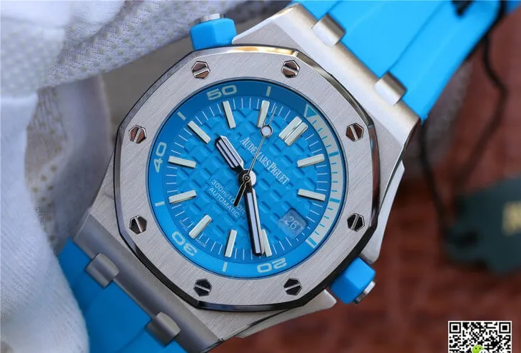 Audemars Piguet Royal Oak Offshore Diver 15710ST.OO.A032CA.01 JF Factory 1:1 Best Edition Replica Watch Blue Strap